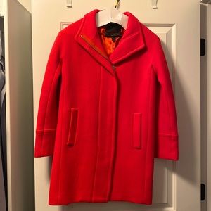 Jcrew orange/red zip coat size 0